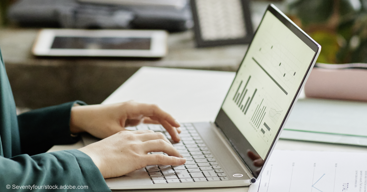 Diagramme auf einem Laptopbildschirm